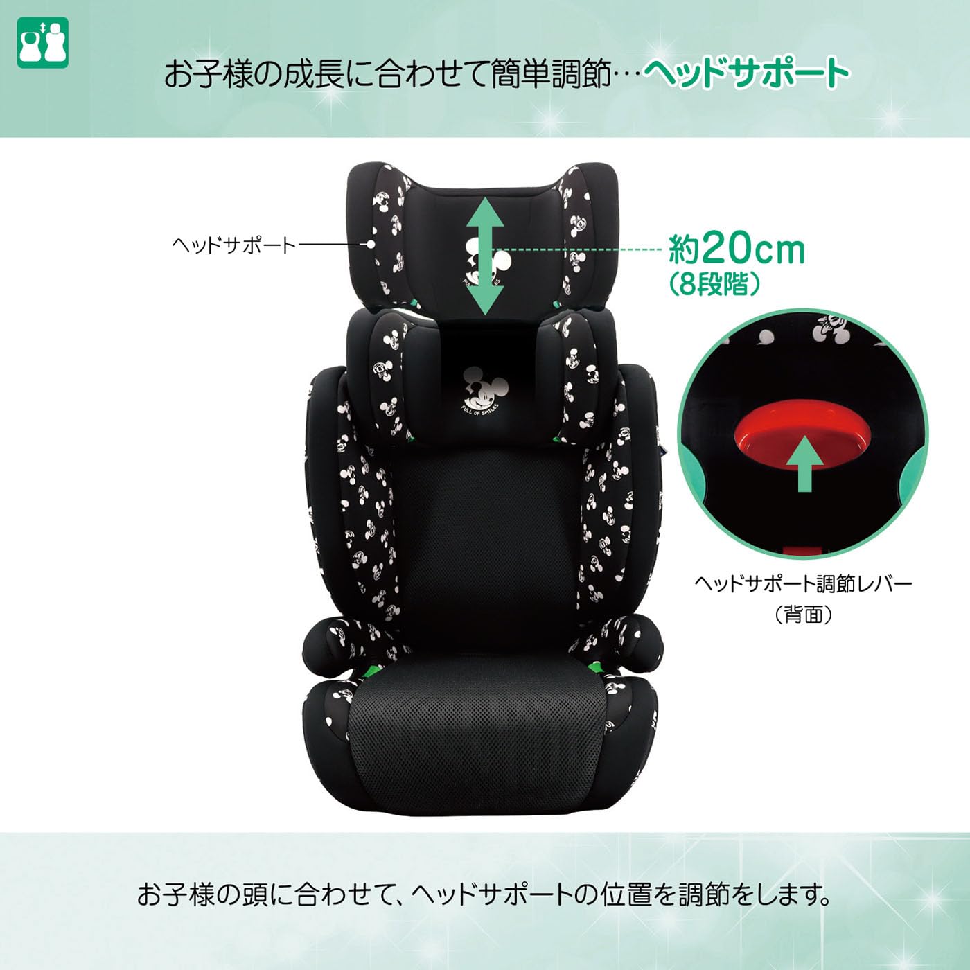 Amazon | ディズニー ハイバックFIX/ミッキー(スマイル) ISOFIX 100